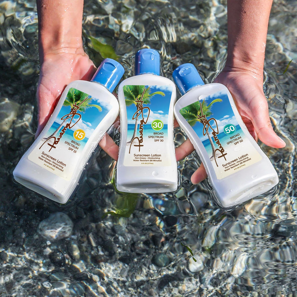 Panama Jack Sunscreen Lotion SPF15, apto para piel sensible.