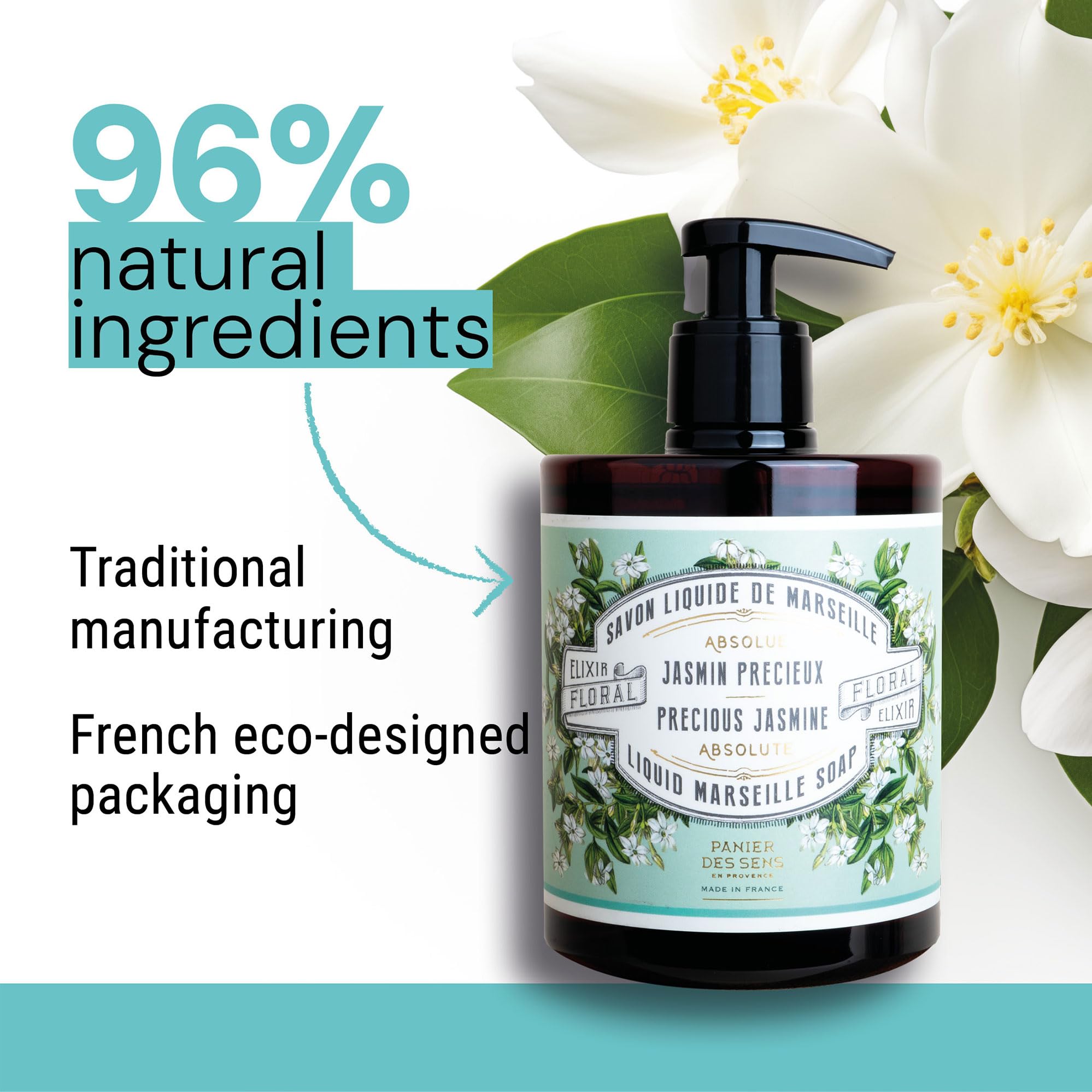 Panier des Sens Jabon Manos aroma jazmín elegante