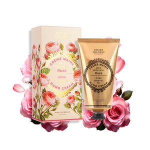 Panier des Sens Rose crema manos nutritiva, hidratación profunda para piel seca.