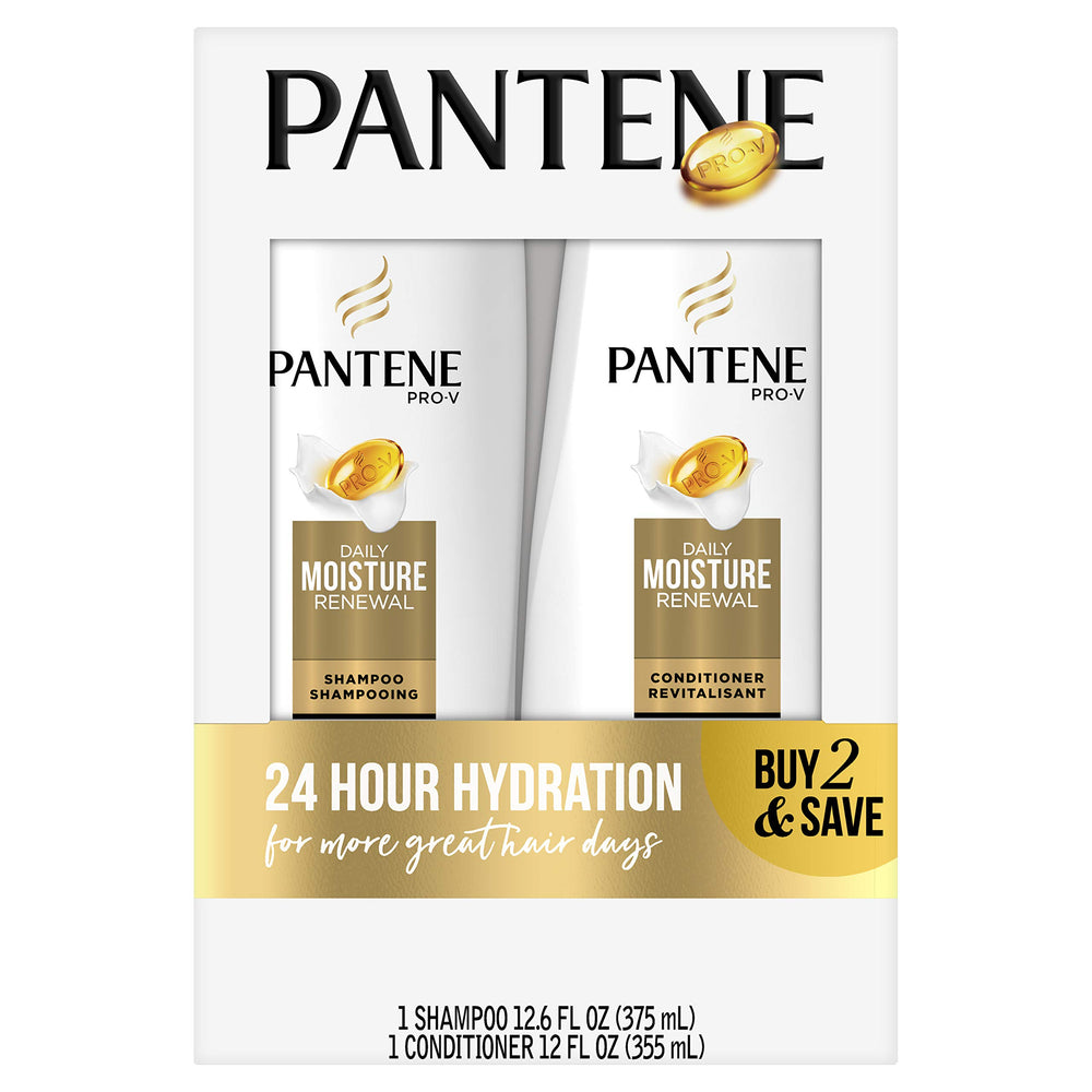 Pantene Champú renueva la humedad diaria para cabello suave.