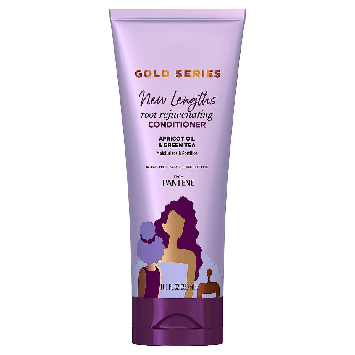 Pantene Gold Series: botella del acondicionador visible para cabello suave.