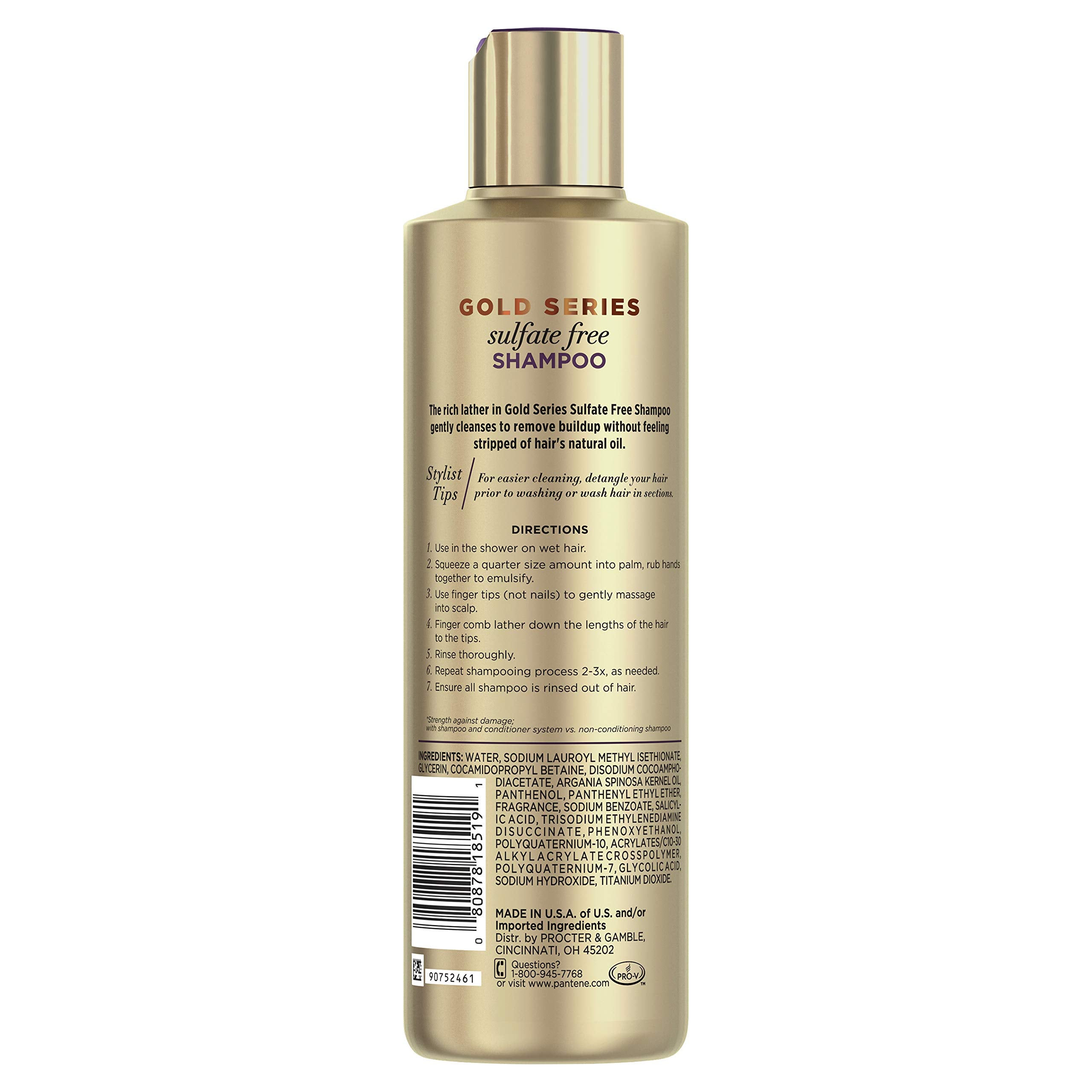 Pantene Gold Series Argán, crema suave limpia sin resecar el cuero cabelludo