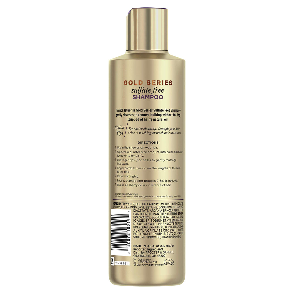 Pantene Gold Series Argán, crema suave limpia sin resecar el cuero cabelludo