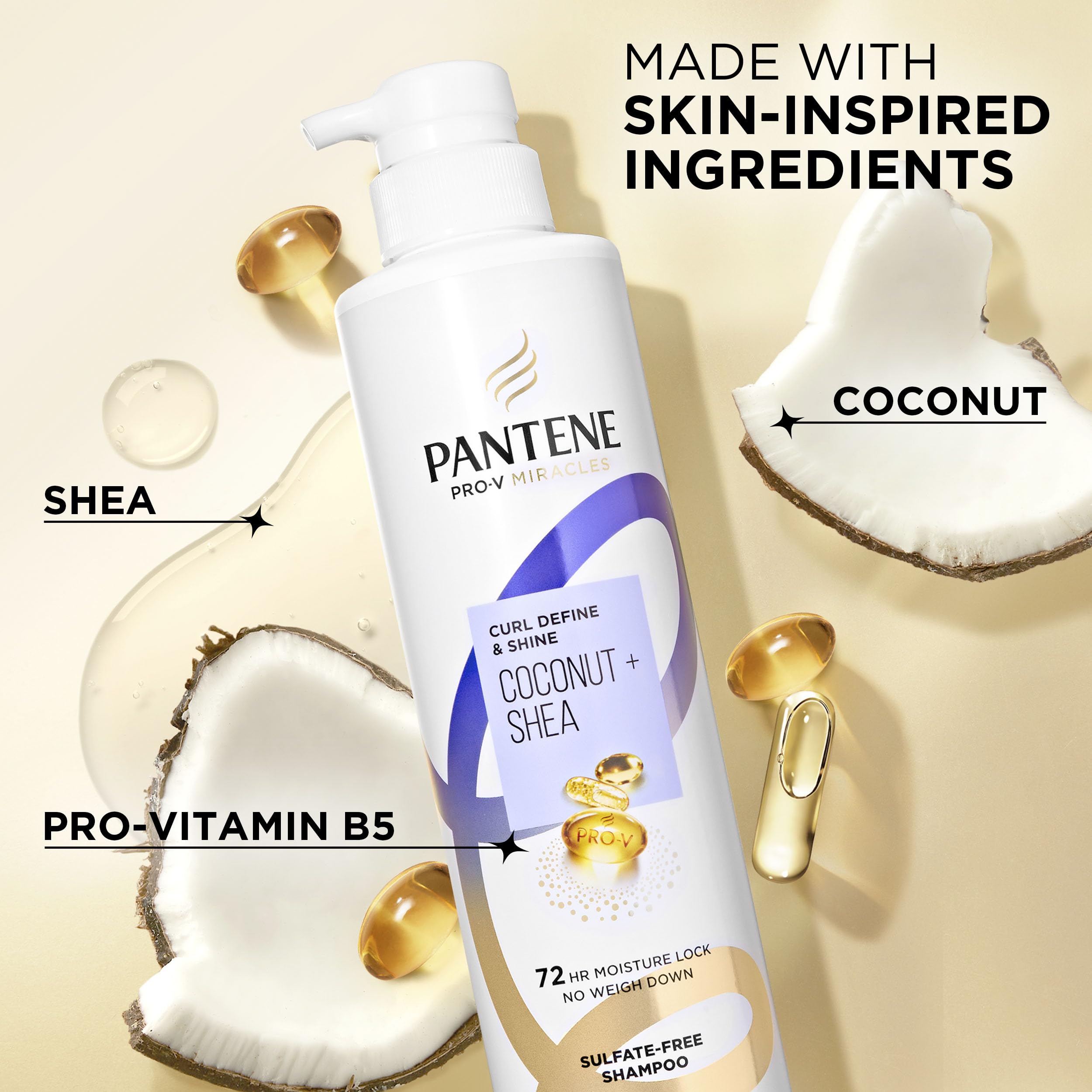 Pantene Miracles Curl Define y Shine: aceite de coco y manteca de karité en la fórmula.