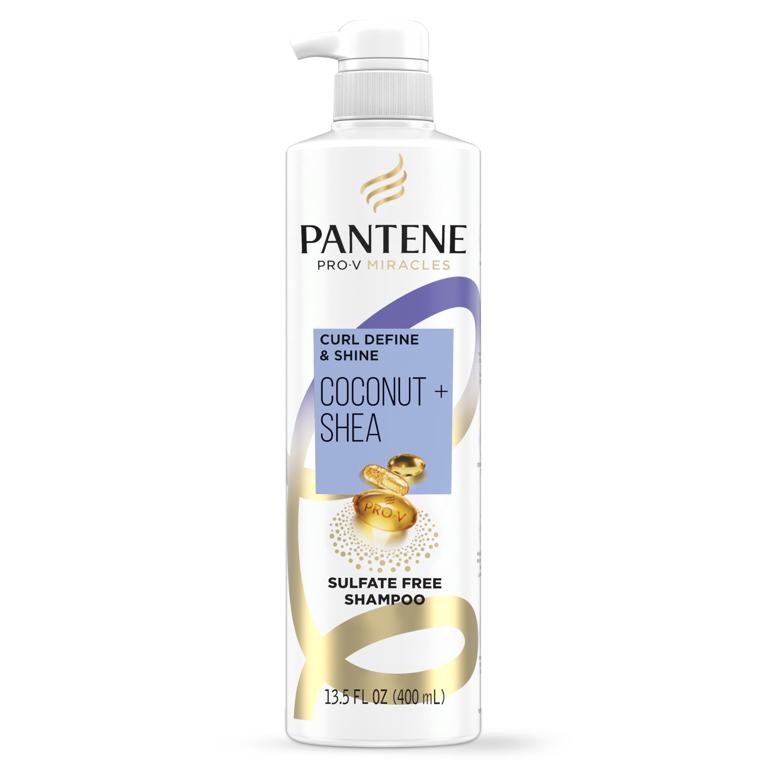Pantene Miracles Curl Define y Shine: botella de champú libre de sulfatos para rizos definidos.