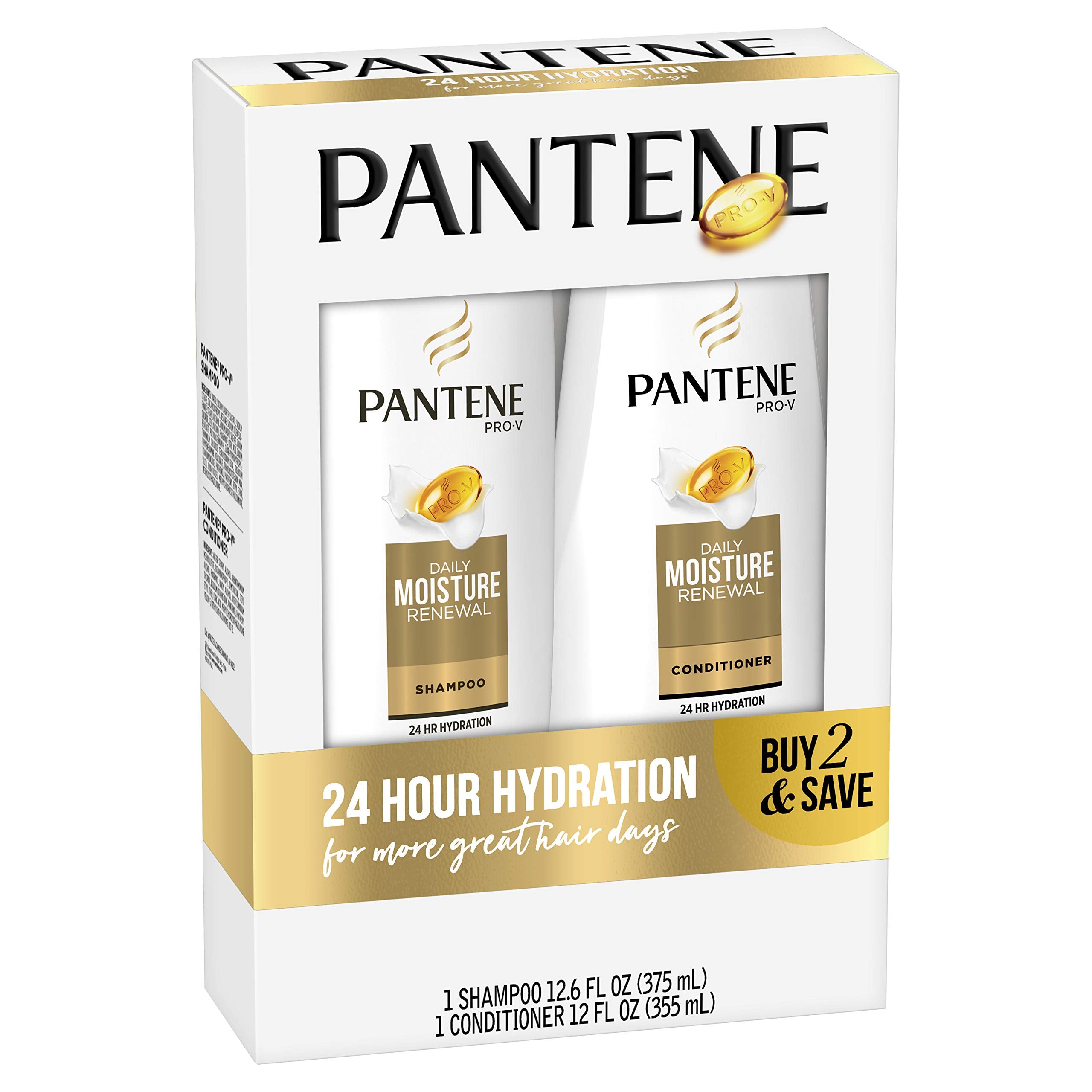Conjunto Pantene dúo champú y acondicionador en presentación diaria.