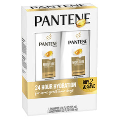 Conjunto Pantene dúo champú y acondicionador en presentación diaria.