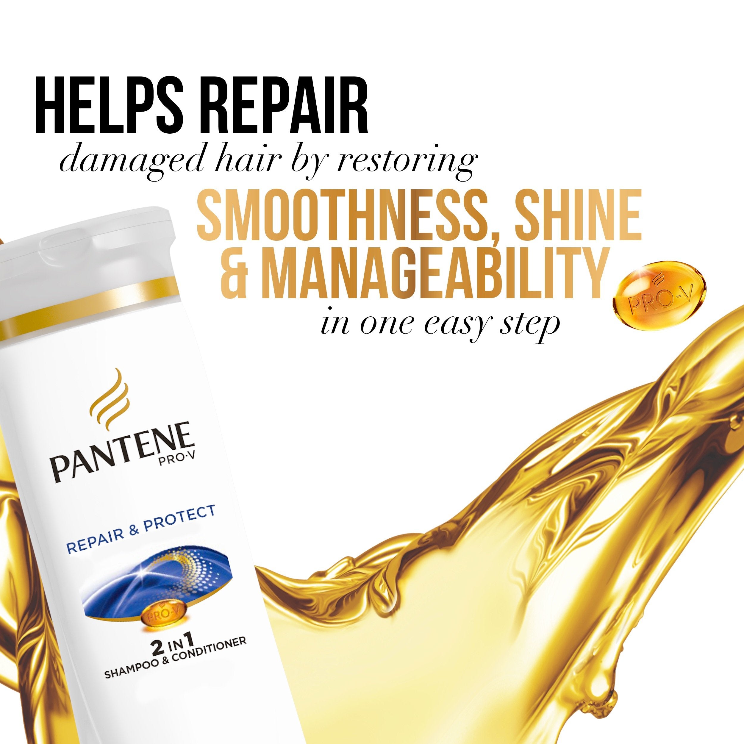 Pantene Pro-V 2 en 1 con antioxidantes para protección diaria.