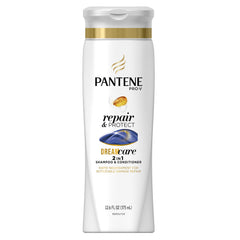 Pantene Pro-V 2 en 1: botella para reparación y protección del cabello.