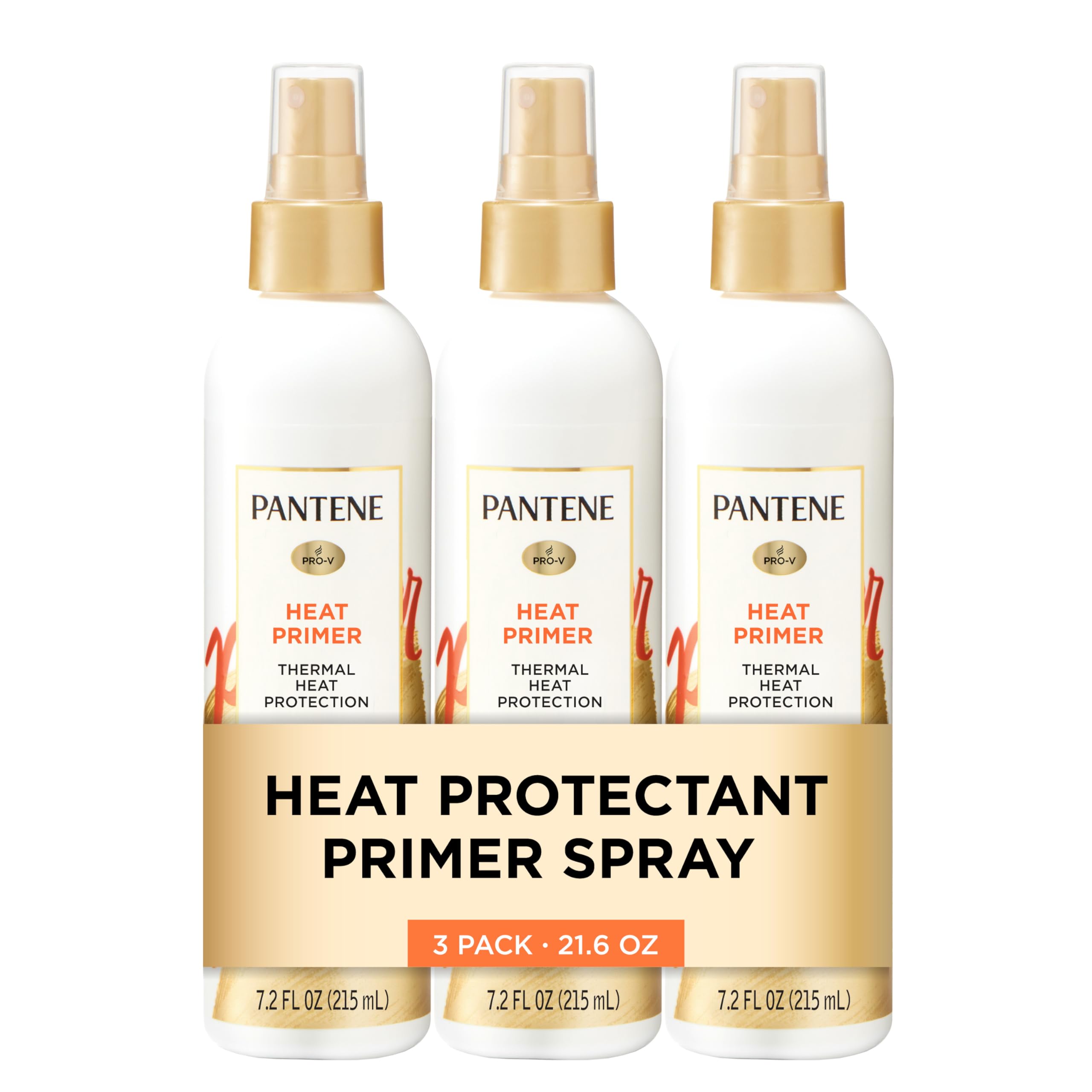 Pantene Pro-V Heat Primer, botella en primer plano, protege el cabello del calor