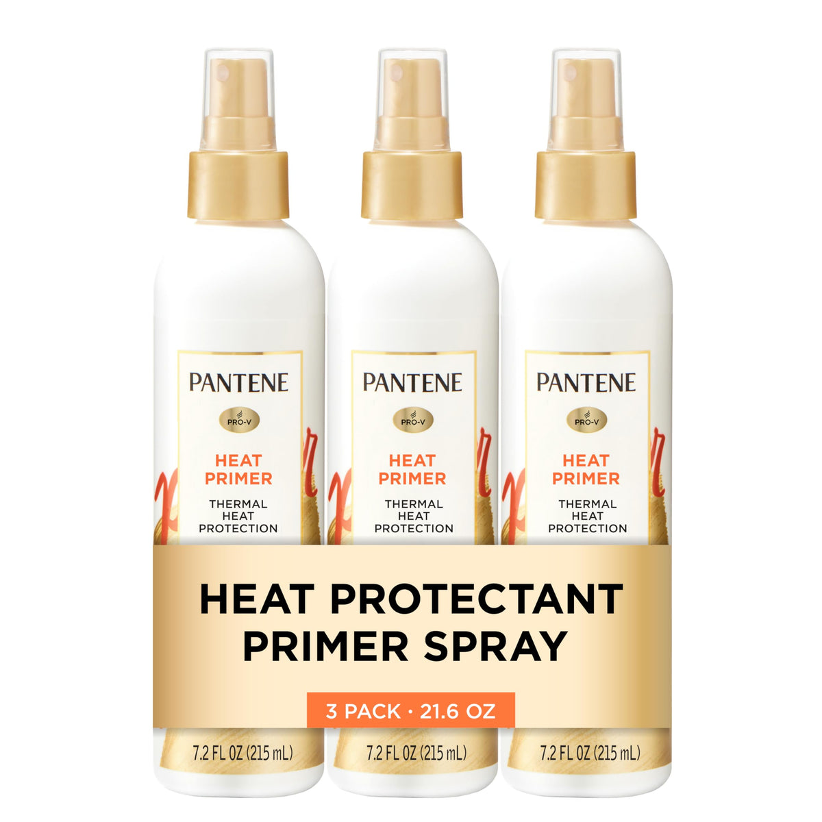 Pantene Pro-V Heat Primer, botella en primer plano, protege el cabello del calor