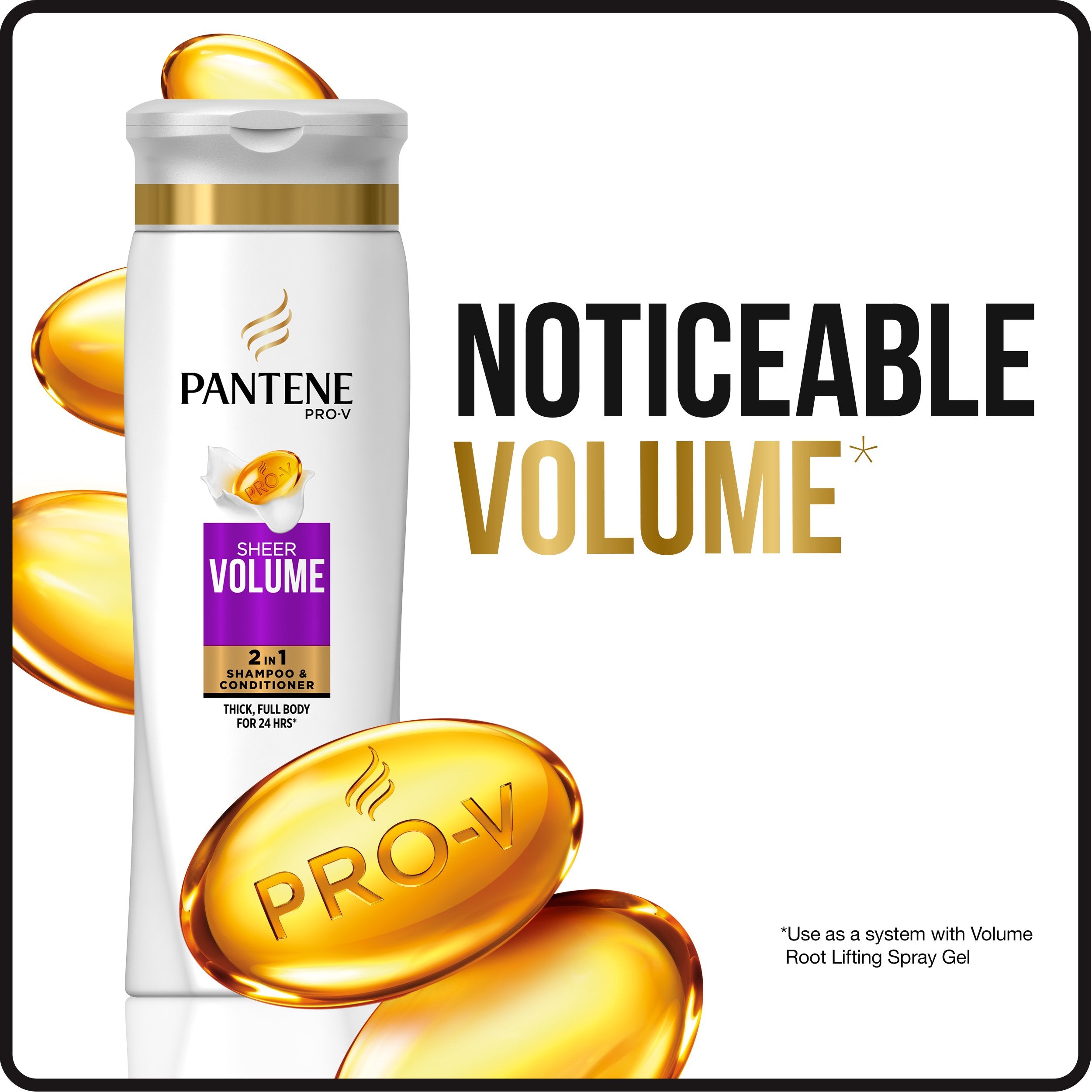 Pantene Pro-V Sheer Volume 2 en 1, sistema con mousse de volumen Potenciadora