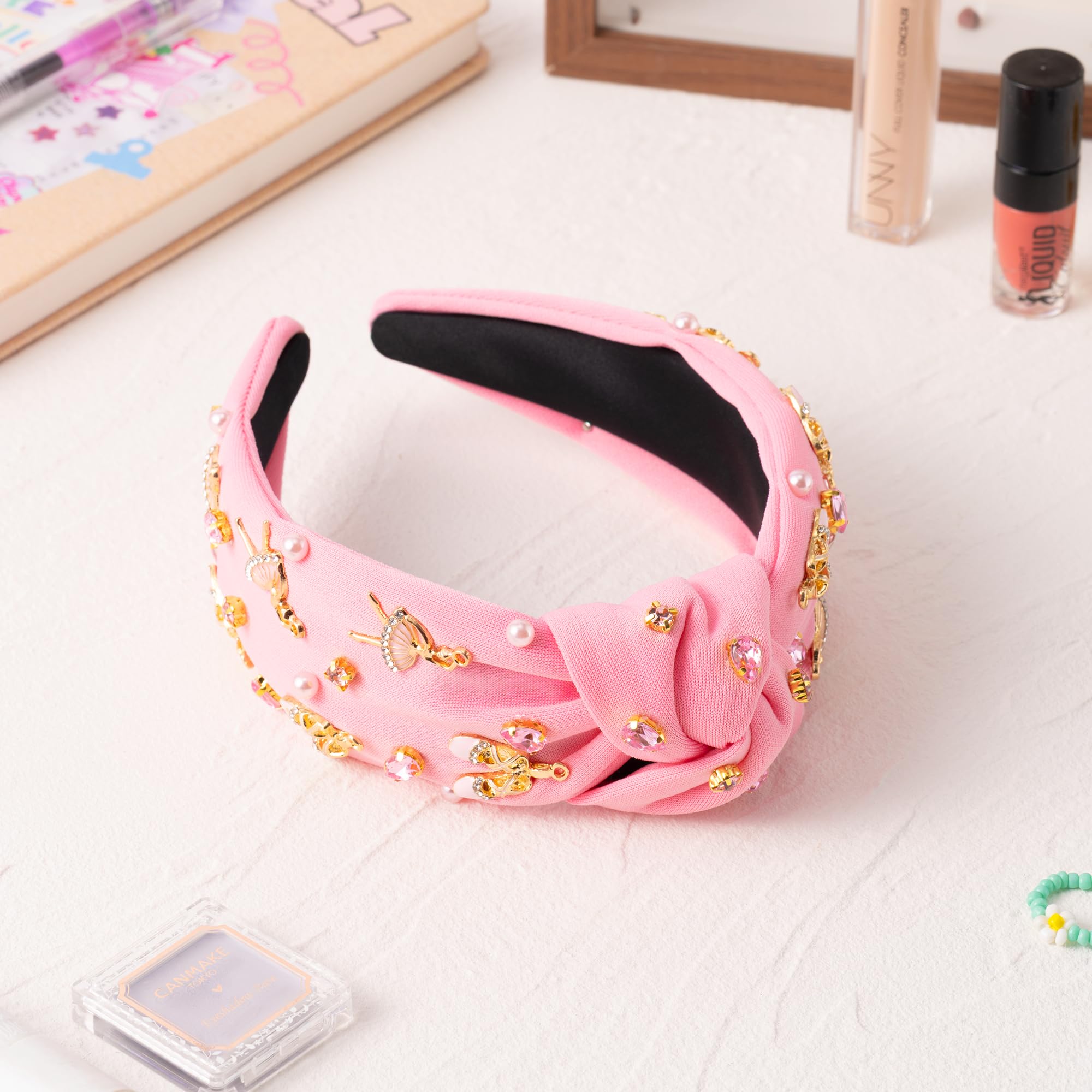 PANTIDE diadema acabado glamour bailarina rosa; estilo elegante