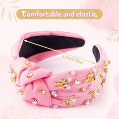 PANTIDE diadema bailarina con perlas brillantes rosa; complemento para fiestas