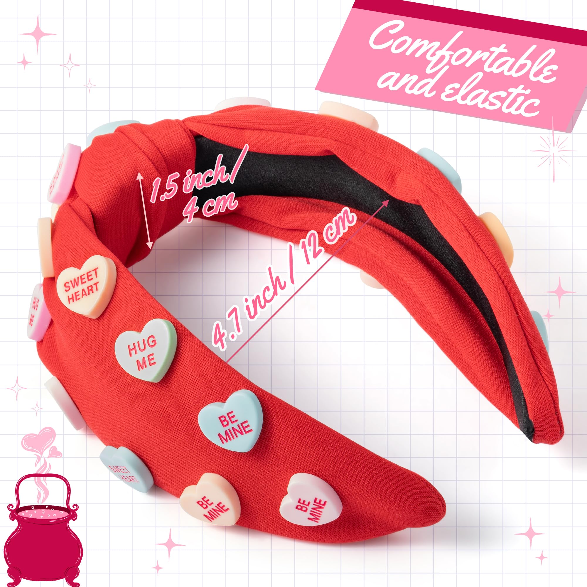 Diadema Pantide con corazones multicolor para ocasiones especiales
