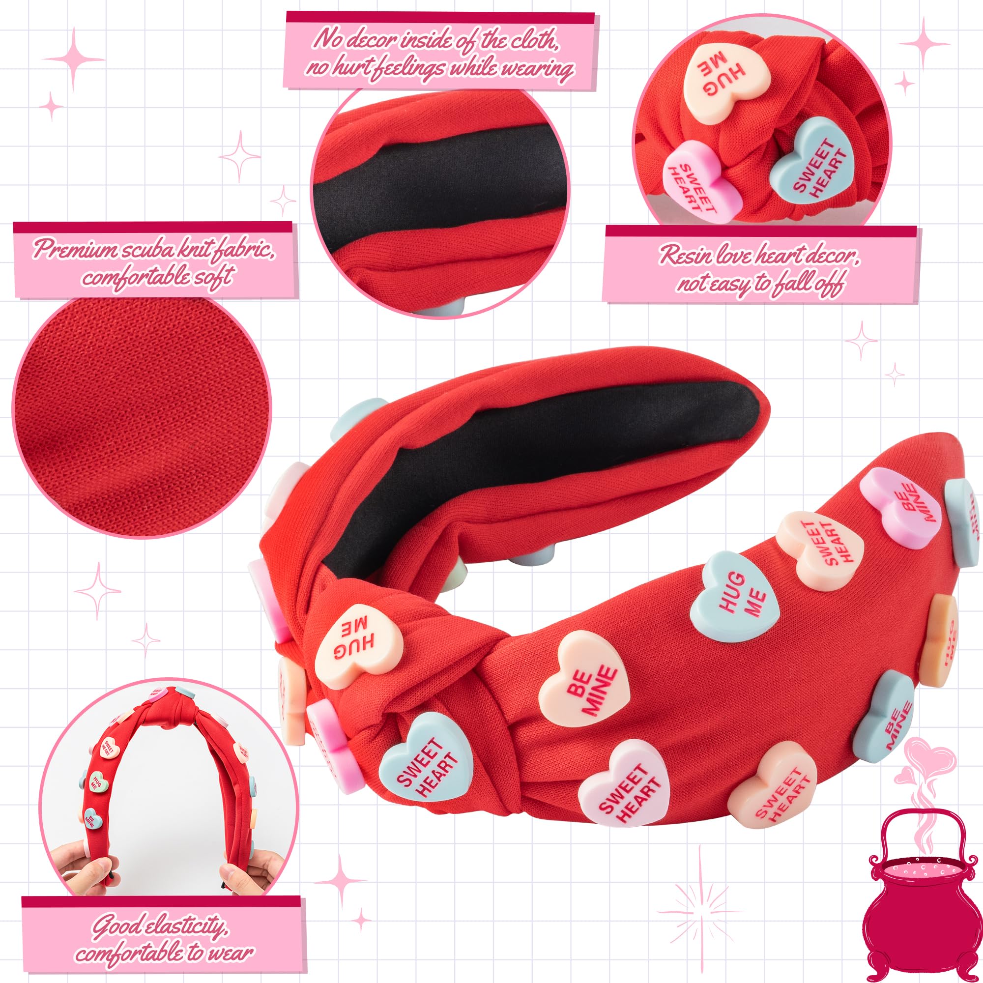 Diadema Pantide roja con detalle nudo superior añade estilo sin deslizamiento