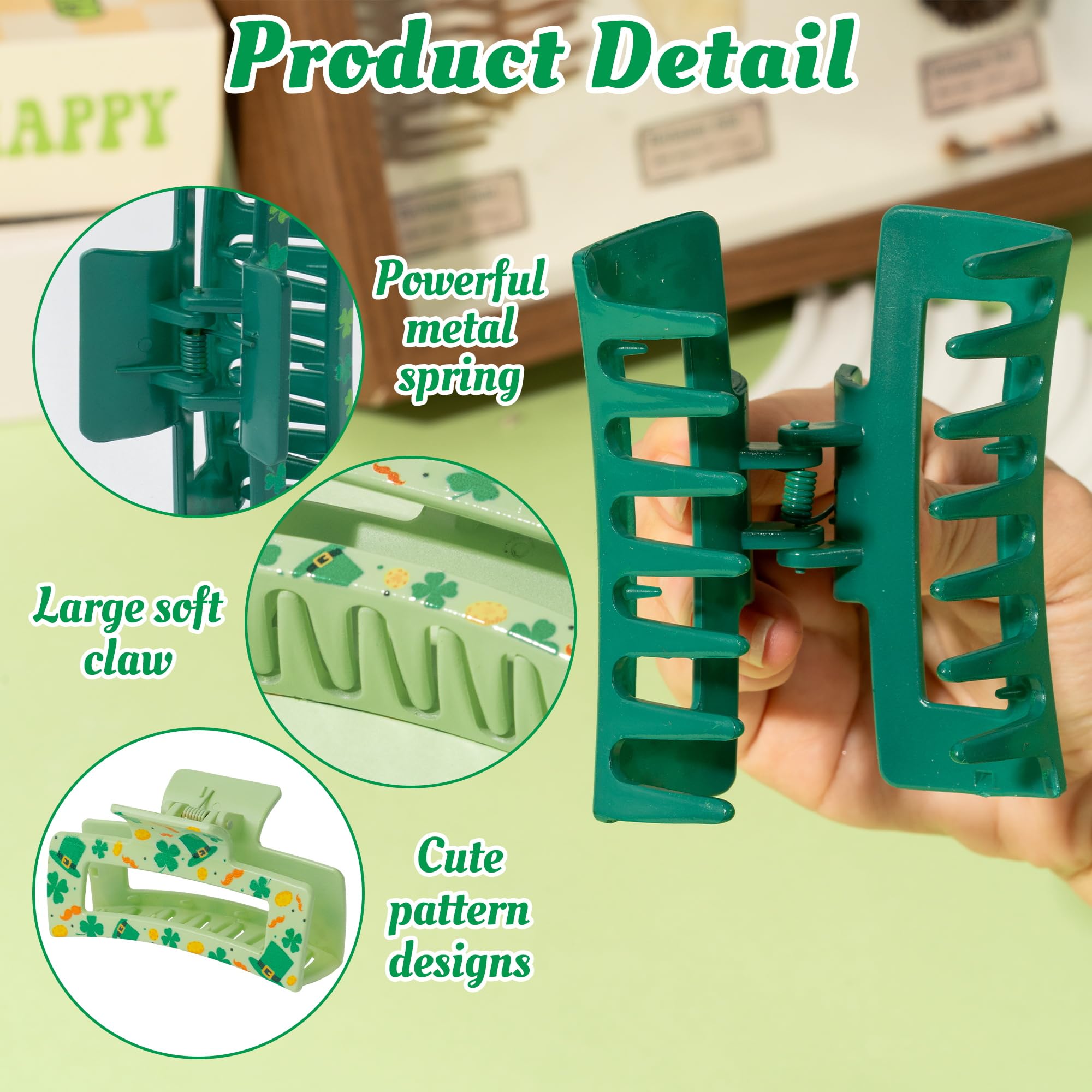 Pinza PANTIDE con trébol y sombrero del duende verde, estilo alegre