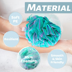 Panxxsen esponjas de baño verde azul para una exfoliación suave