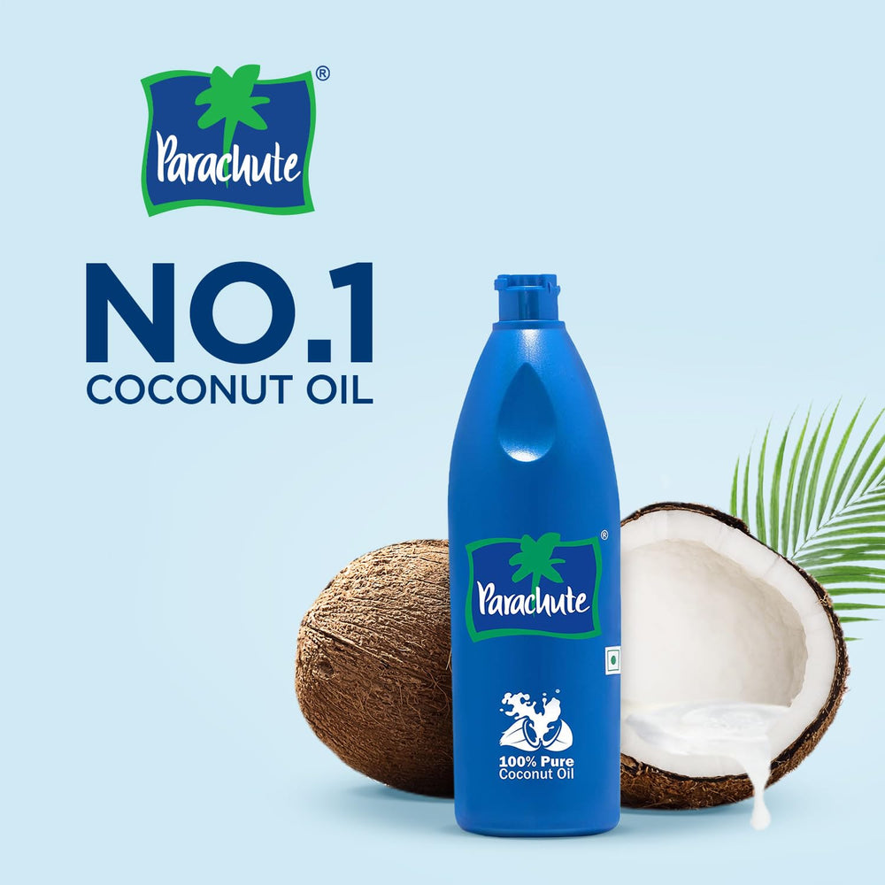 Parachute Aceite de Coco envase sellado herméticamente conserva frescura y aroma.