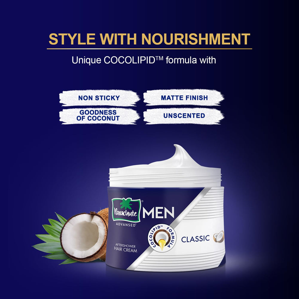 Parachute Advansed Crema para Cabello de Hombres, nutrición de coco para suavidad
