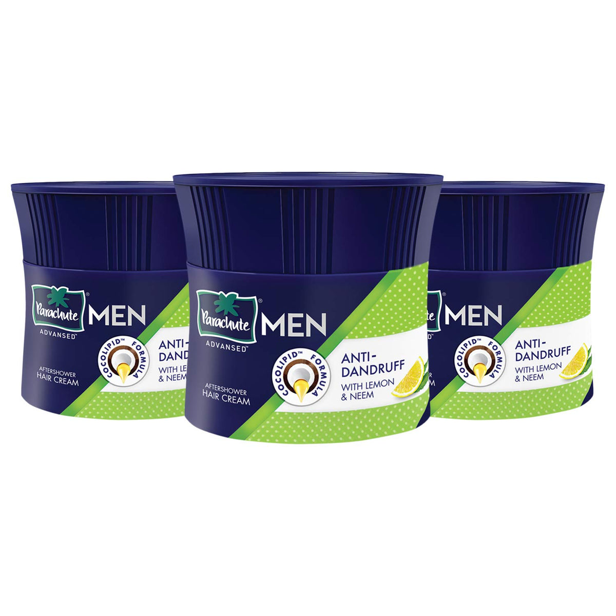 Parachute Advansed Crema Capilar Hombre anti caspa, bote de 100 g, pack de 3 para uso diario.
