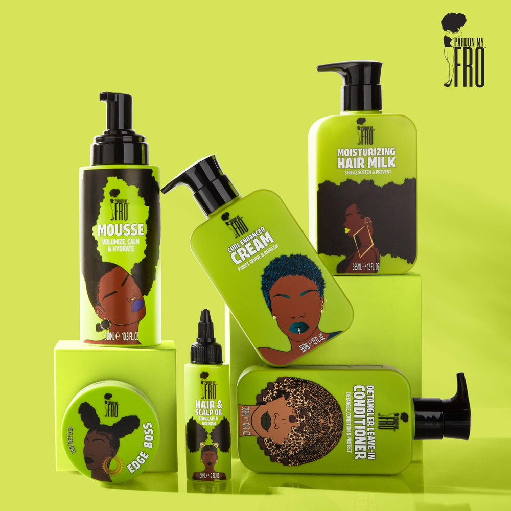 Pardon My Fro aceite de argán para brillo y nutrición del cabello.