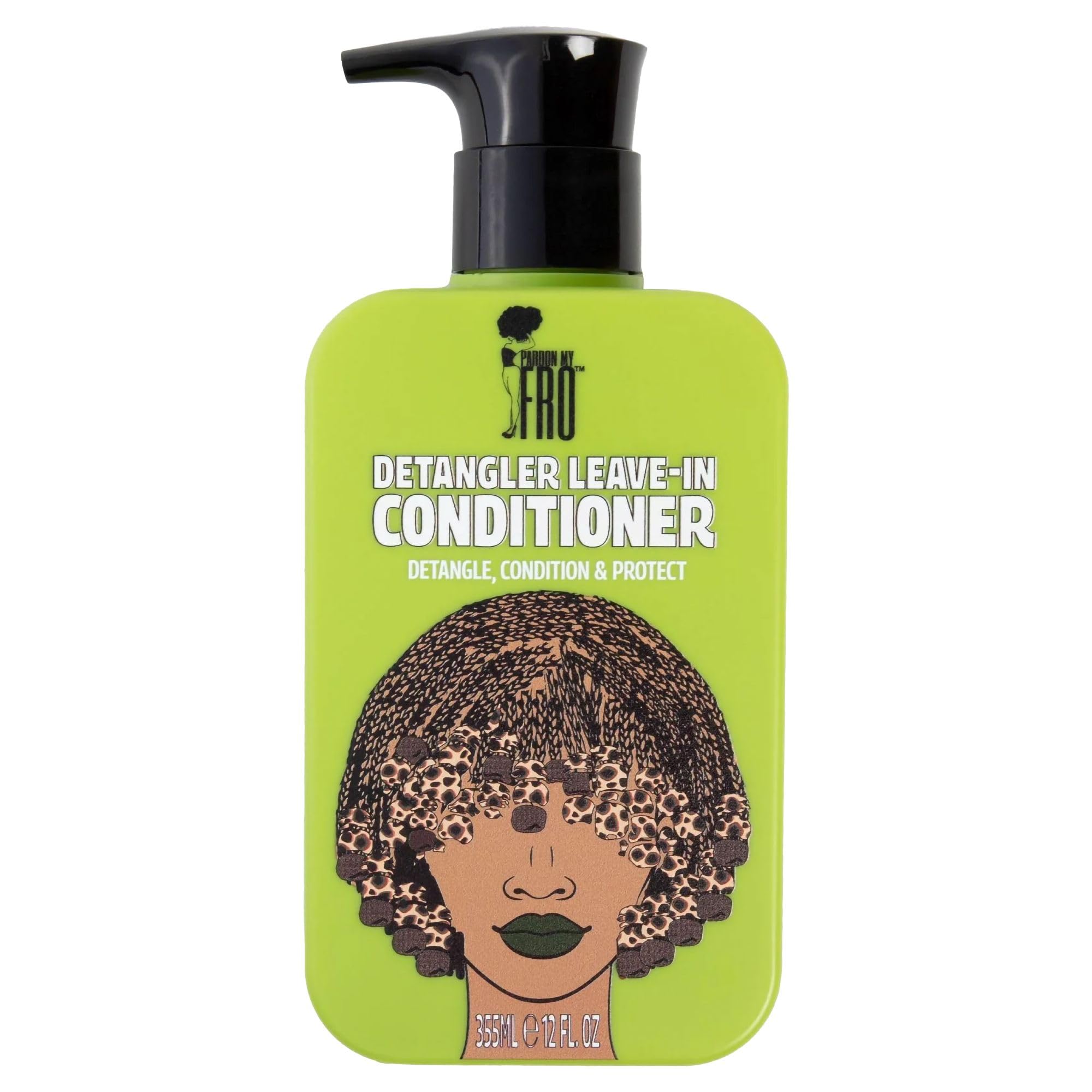 Pardon My Fro desenredante sin enjuague para rizos suaves y sin nudos.