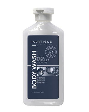 Particle jabón de ducha para hombre, botella; limpieza diaria fresca y revitalizante.