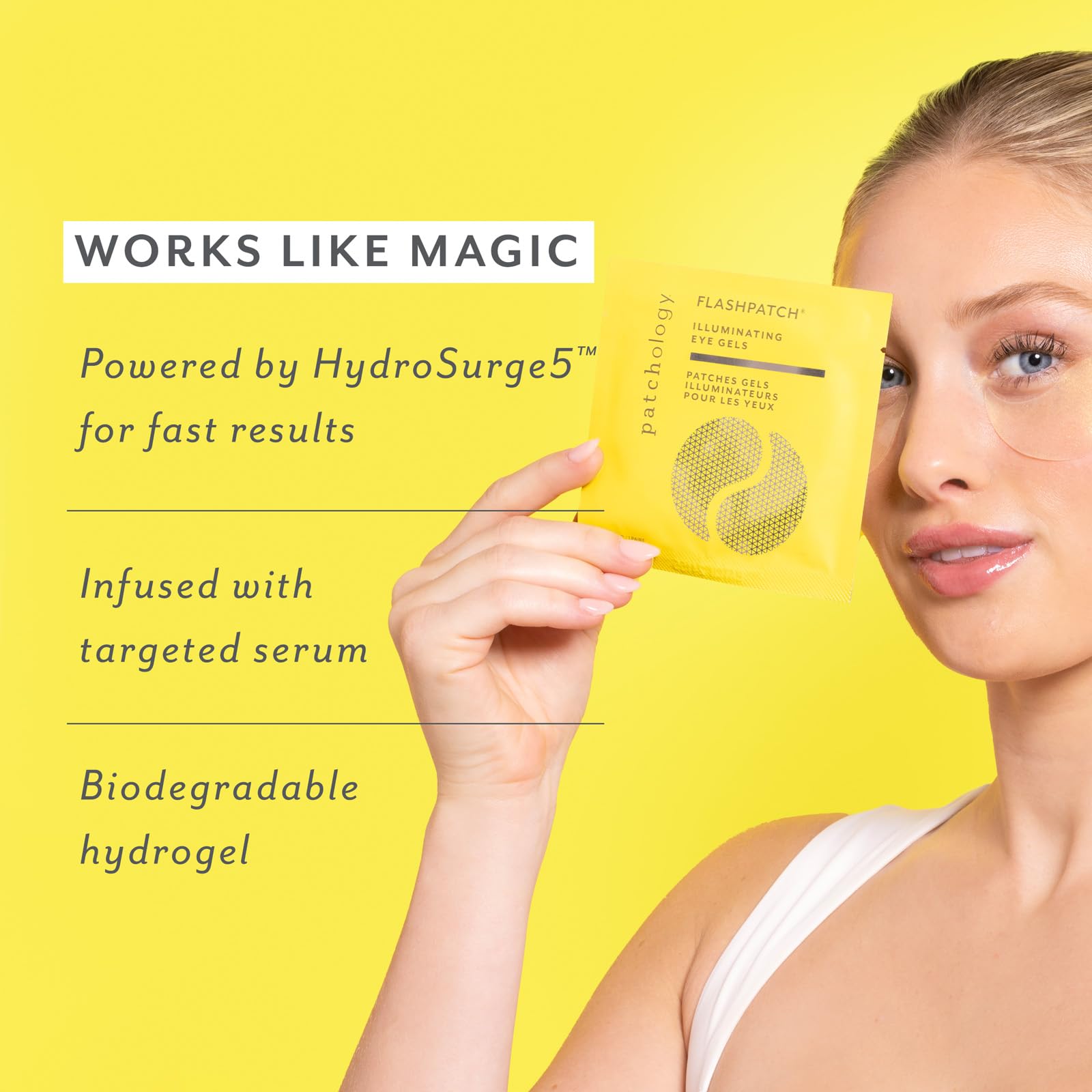 Patchology uso rápido de 5 minutos, perfecto para maquillaje.