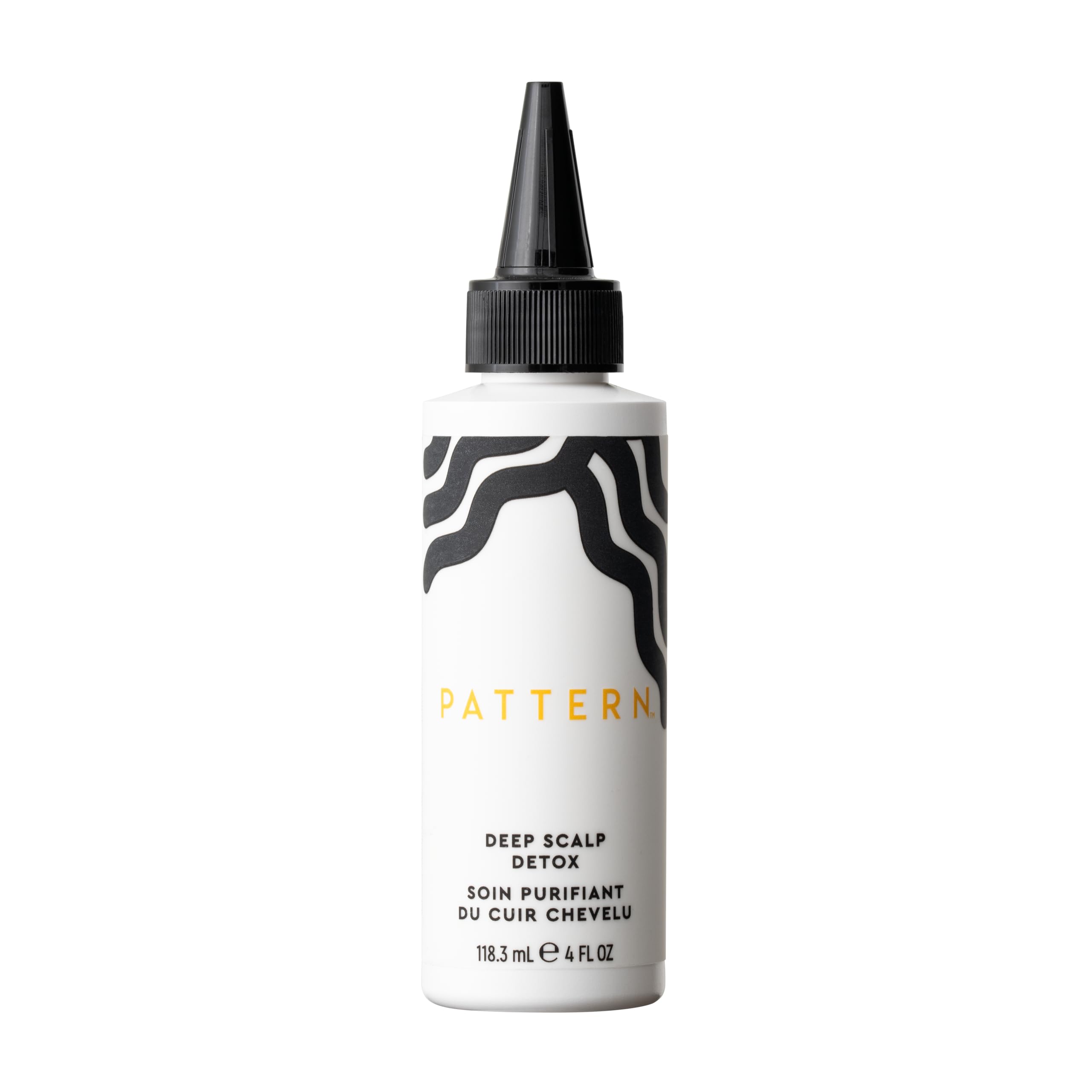PATTERN Beauty Deep Scalp Detox, botella frontal, muestra limpieza suave del cuero cabelludo