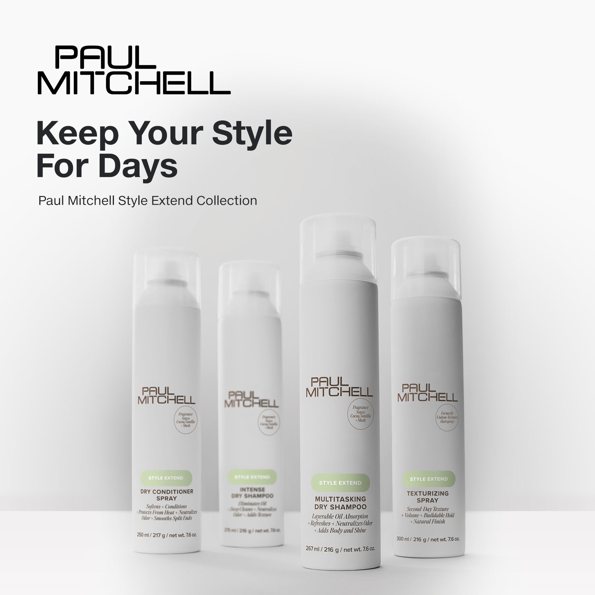 Paul Mitchell Champú Seco Multitarea: neutraliza olores y deja sensación fresca entre lavados.