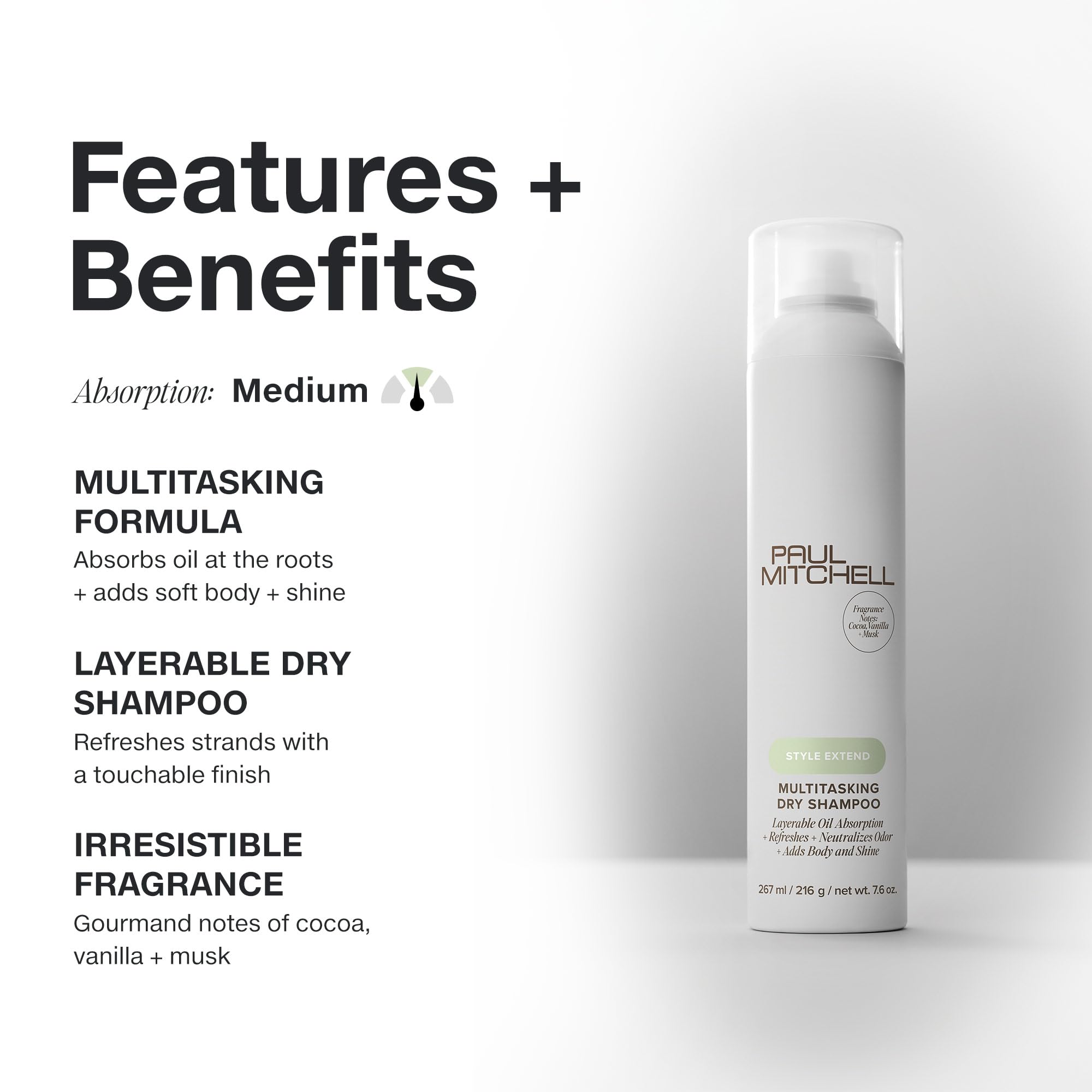 Paul Mitchell Champú Seco Multitarea: realza textura sedosa y aporta cuerpo sin esfuerzo.