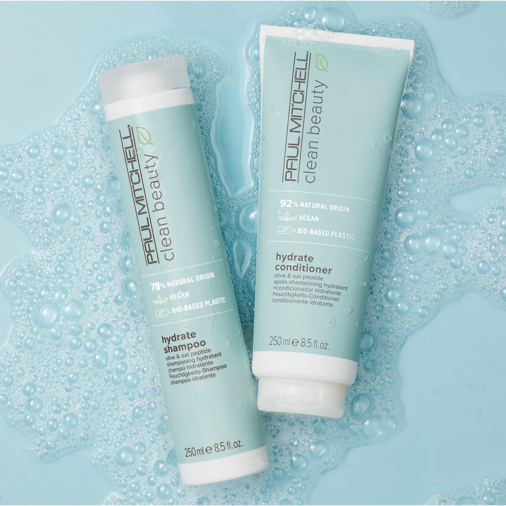 Ingrediente de oliva y avena en Hydrate Shampoo proporciona cuidado y protección.