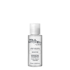 Paul Mitchell Champú Esencial Claro en botella de 74 ml, cuidado suave para cuero cabelludo sensible.