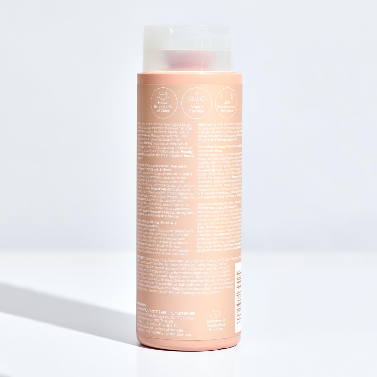 Paul Mitchell Color Protect Shampoo, uso diario para limpiar sin perder color.