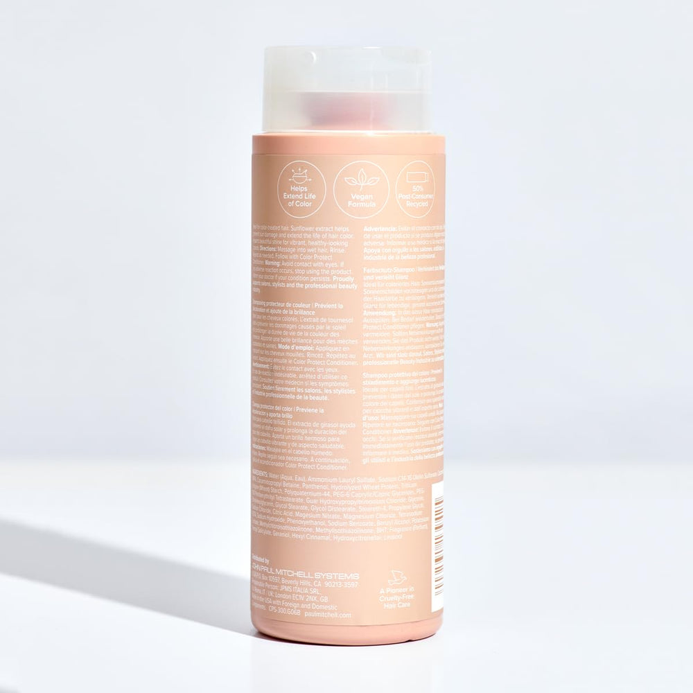 Paul Mitchell Color Protect Shampoo, uso diario para limpiar sin perder color.