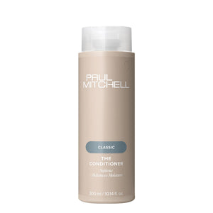 Imagen del acondicionador Paul Mitchell: botella, hidratación suave para todo tipo de cabello.