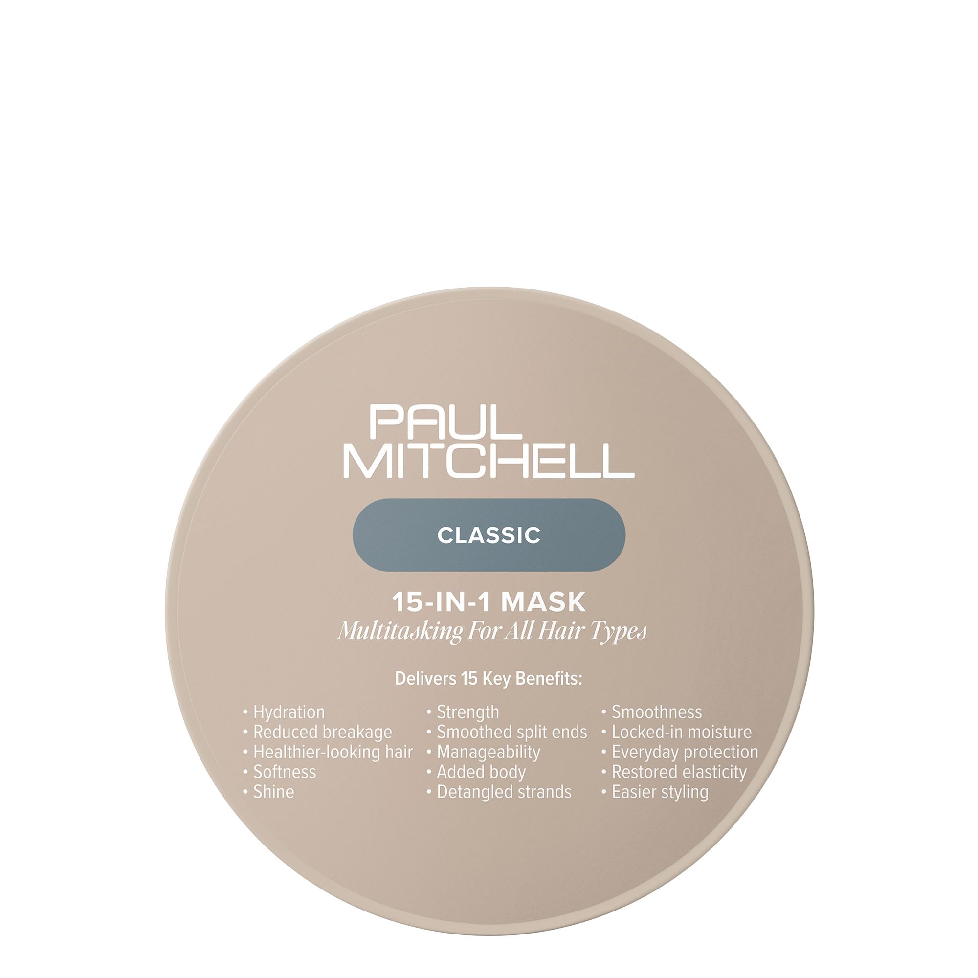 Paul Mitchell mascarilla 15‑en‑1 en frasco para cabello suave y brillante.