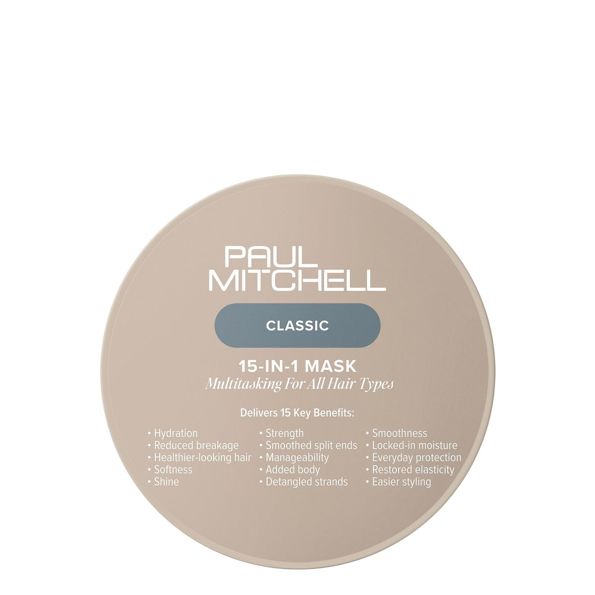 Paul Mitchell mascarilla 15‑en‑1 en frasco para cabello suave y brillante.