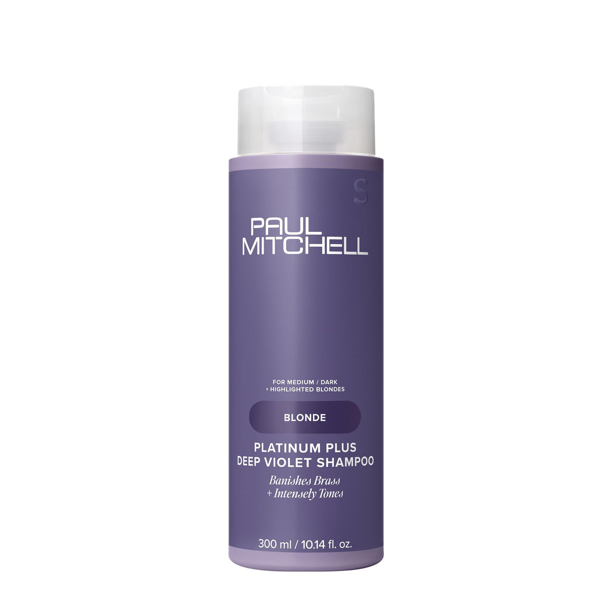 Paul Mitchell Platinum Plus Deep Violet Shampoo neutraliza brillos amarillos en rubios