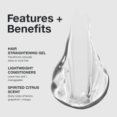 Aplicación del gel Paul Mitchell Straight Works en el cabello para control diario