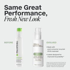 Paul Mitchell Super Skinny Relaxing Balm, botella frontal: protege del calor y facilita el peinado.