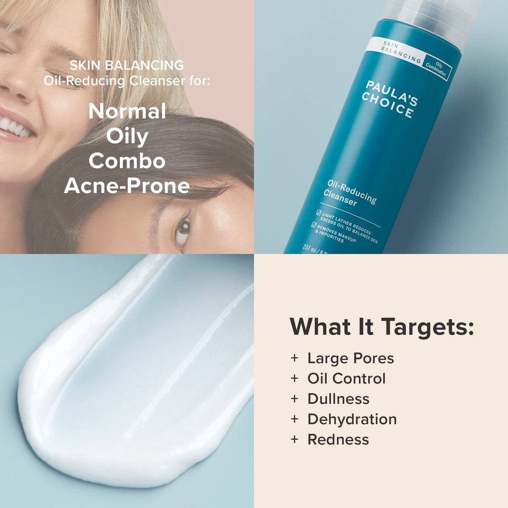 Paula's Choice SKIN BALANCING: espuma suave, elimina impurezas sin irritar la piel.