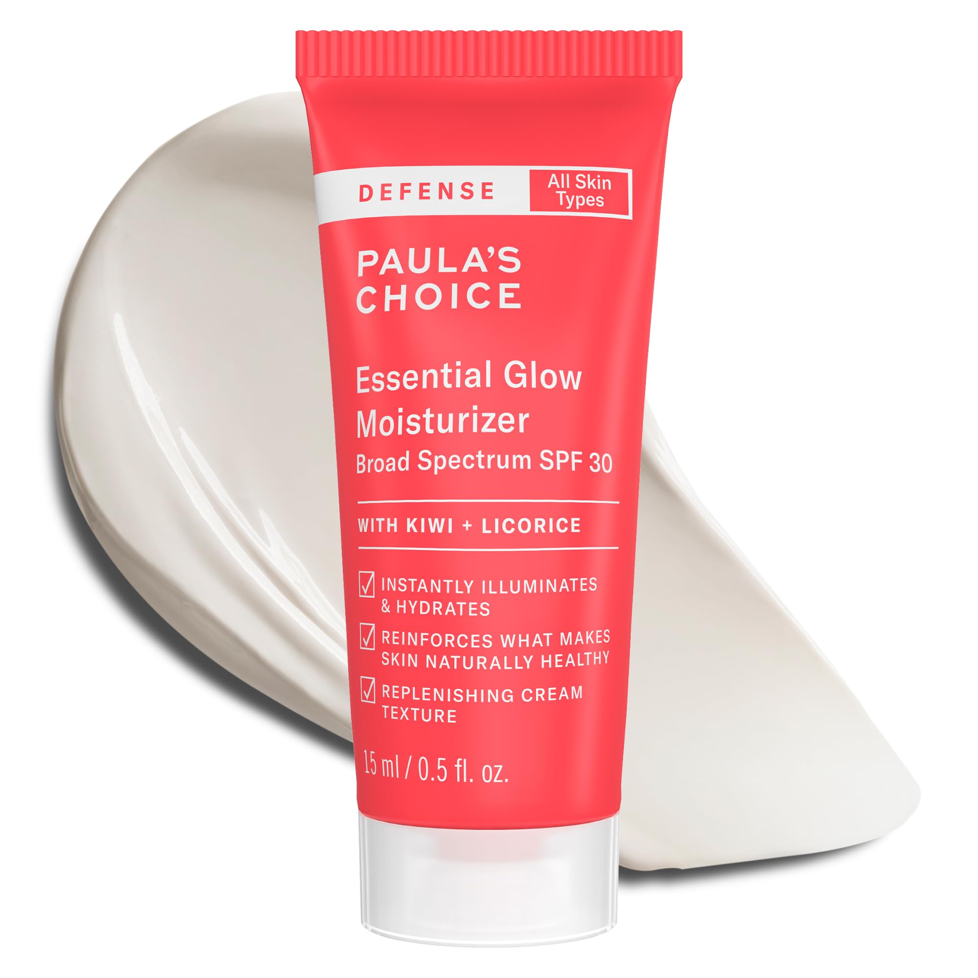 Paula's Choice Defensa Esencial Hidratante Mineral SPF 30 en botella para uso diario.