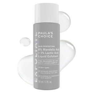 Paula's Choice exfoliante facial liquido, enfoque mandelico, exfoliacion suave para tono uniforme.