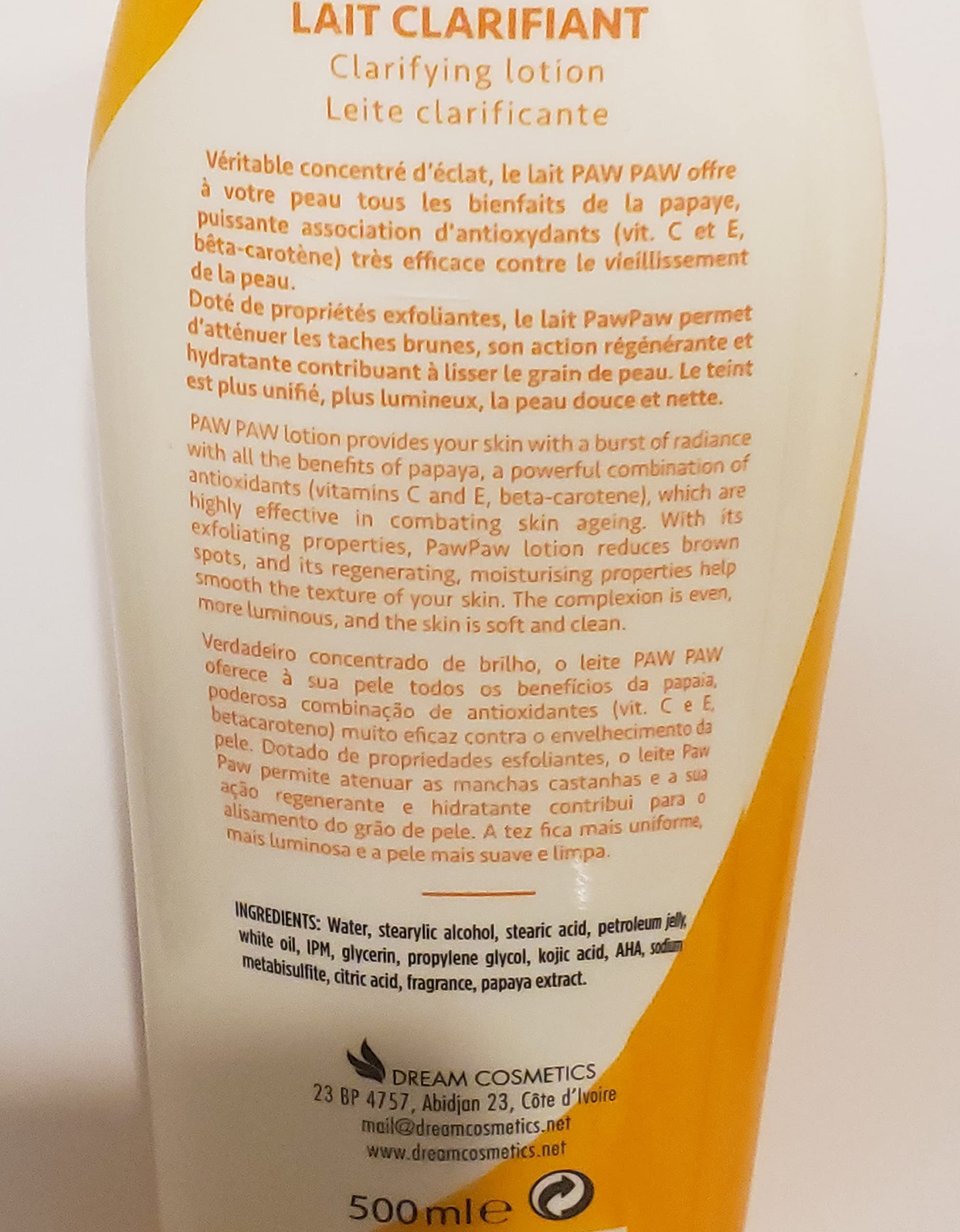 Paw Paw Conjunto Clarificante para el Cuerpo, textura cremosa para aplicar suavemente.