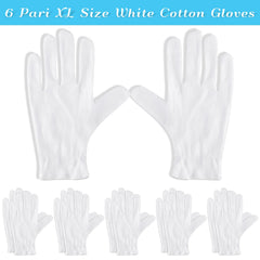 Manos con guantes Paxcoo de algodón blanco XL para hidratación de manos secas