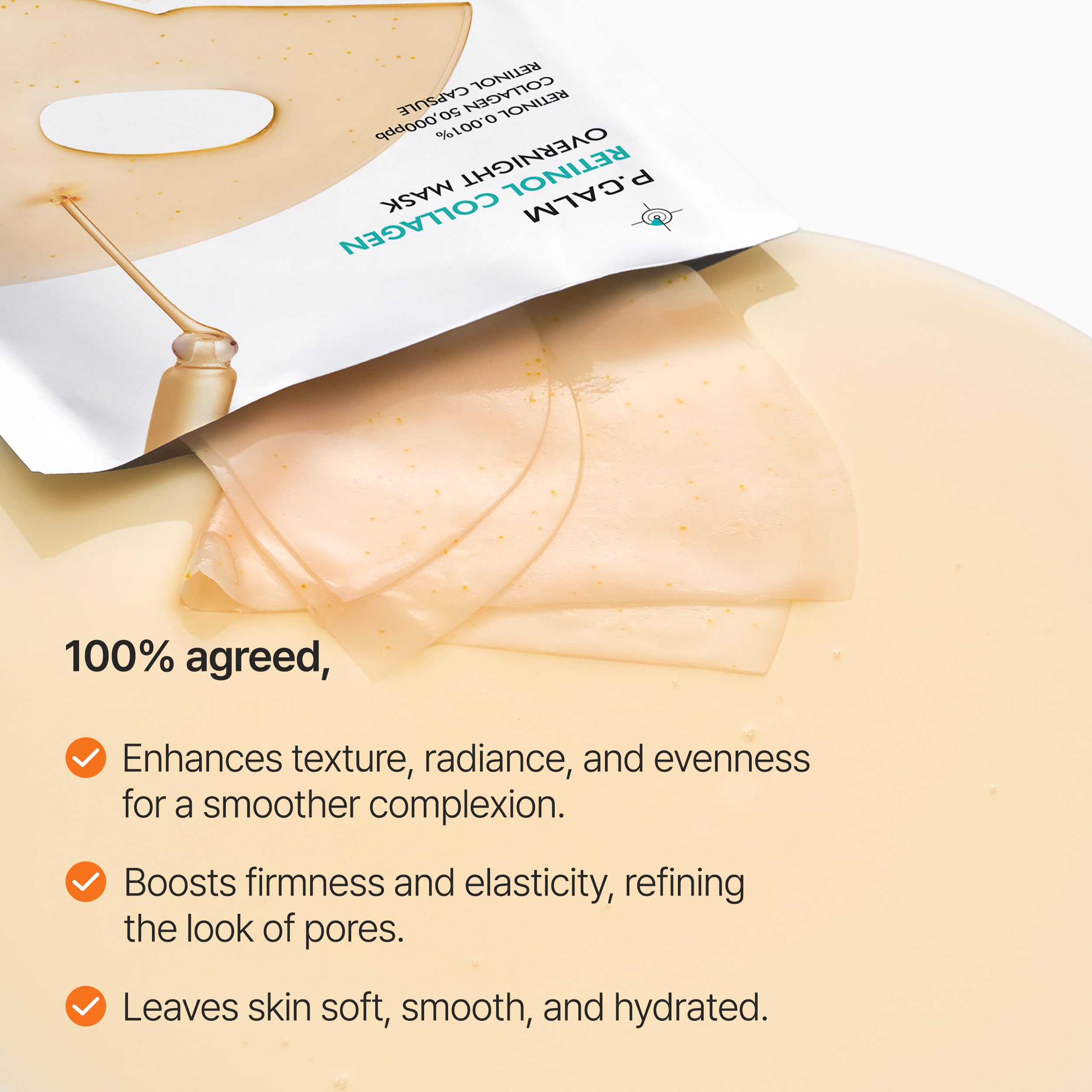 P.CALM Mascarilla nocturna coreana, parte de tu ritual de cuidado de la piel.