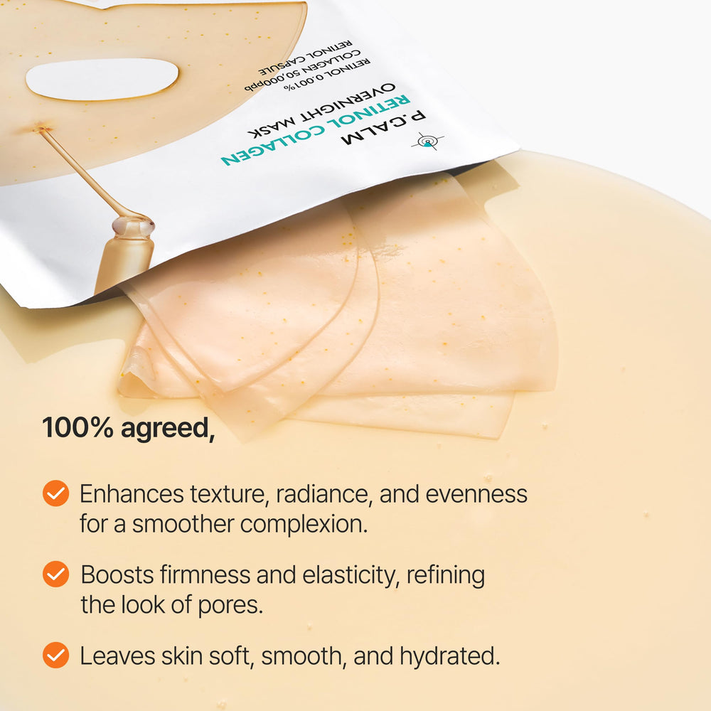 P.CALM Mascarilla nocturna coreana, parte de tu ritual de cuidado de la piel.