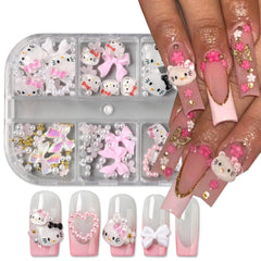 PDFADSK charms para uñas: perlas 3D para brillo sutil.